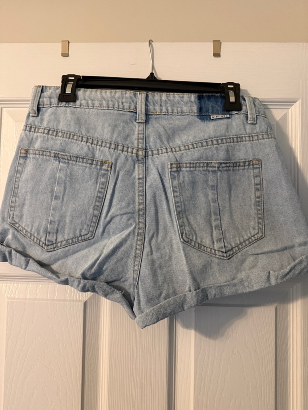 Rip Curl Light Blue Rolled Hem Denim Shorts